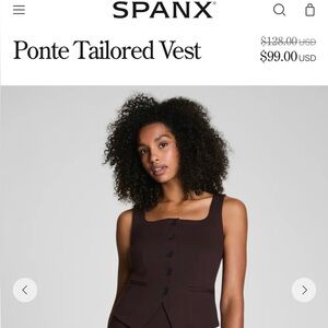 SPANX NWT Large TAILORED VEST - Truffle Brown